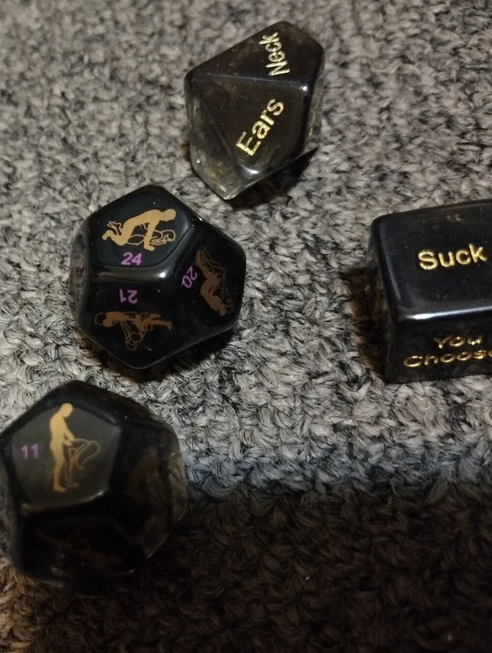 Funny Male and Female Dice Game for Couples - Black